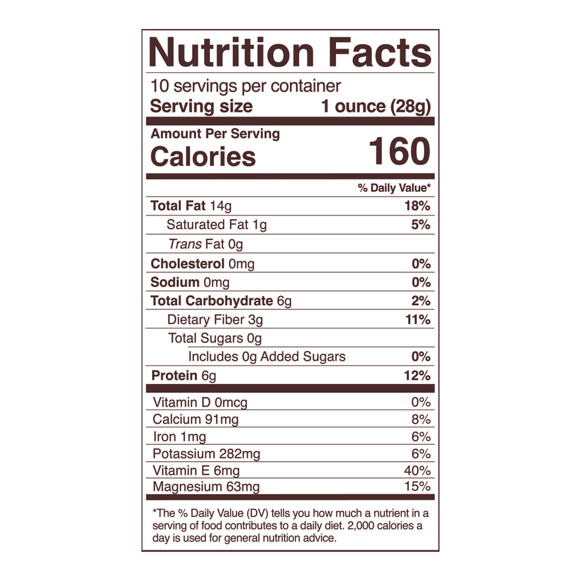 almond nutrition fact panel