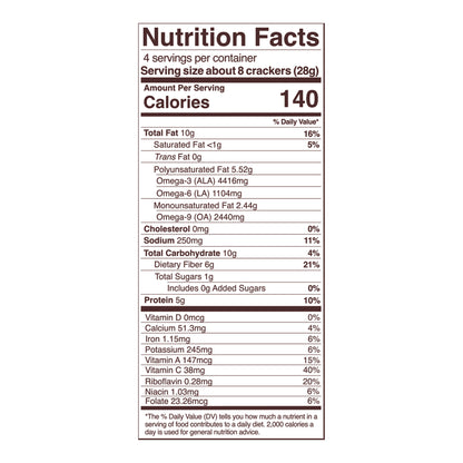 salsa fresca sprouted crisps nutrition fact panel