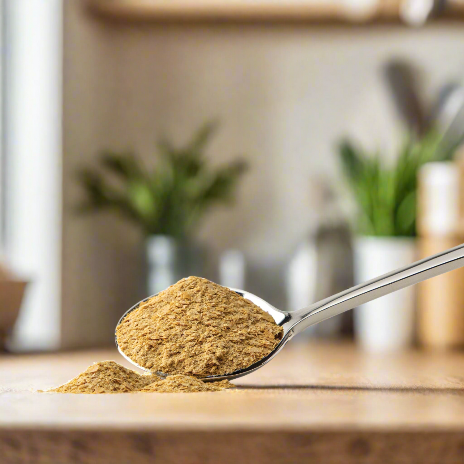 nutritional yeast non-fortified on spoon