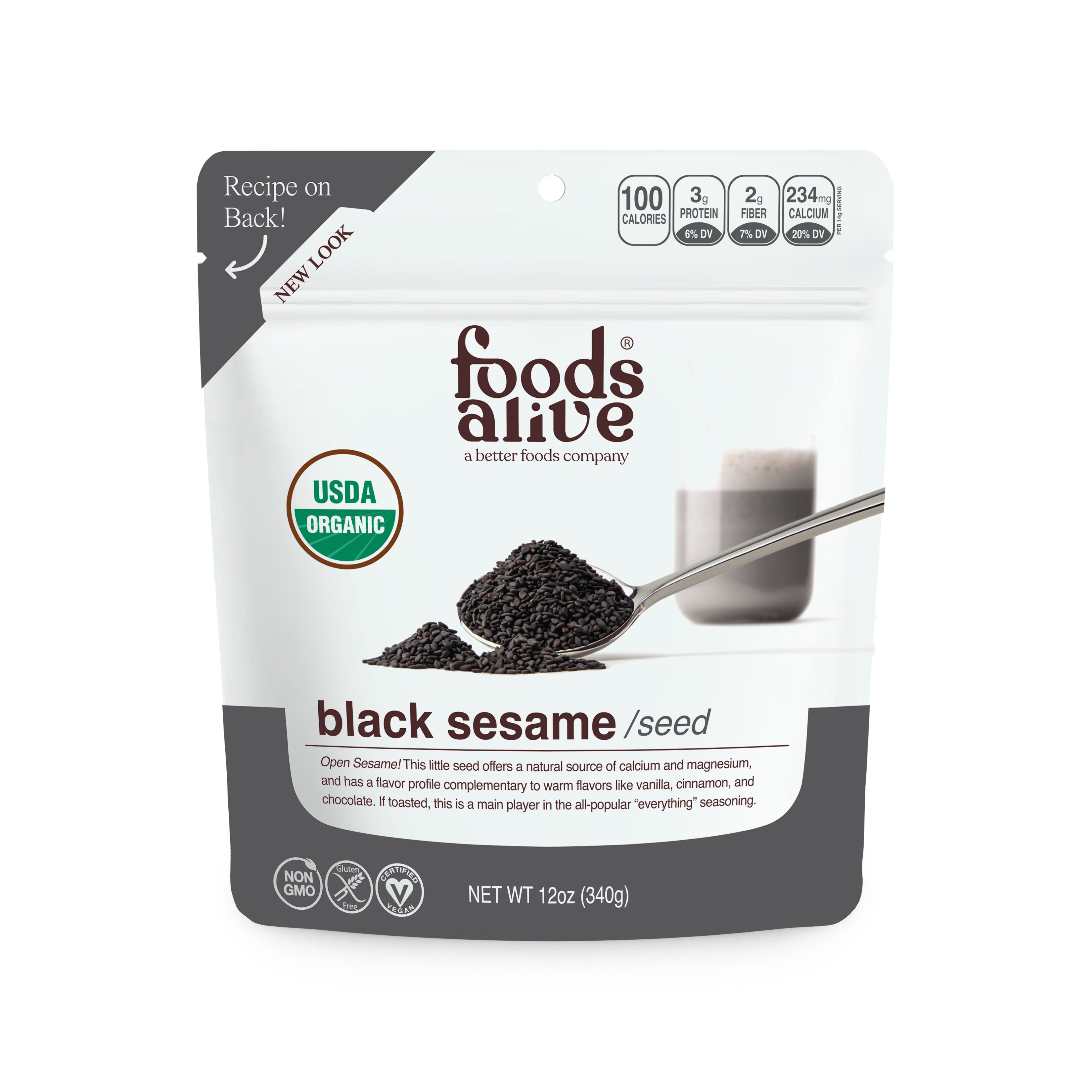Foods Alive - Organic Black Sesame Seed - 12 oz