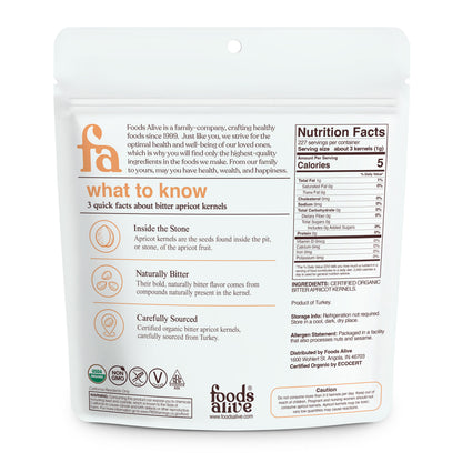 Organic Bitter Apricot Kernels 8oz