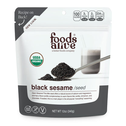 Foods Alive - Organic Black Sesame Seed - 12 oz, 