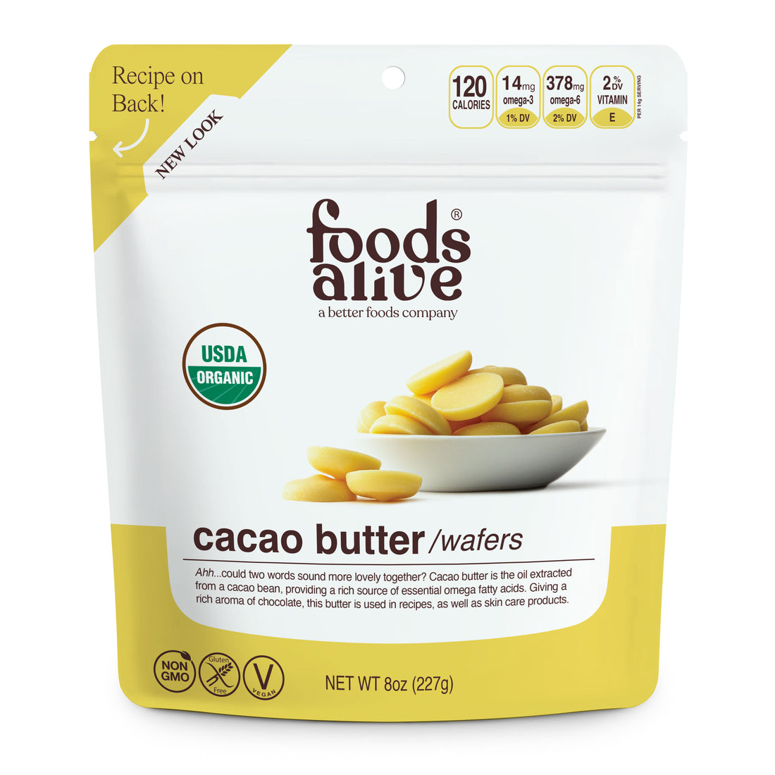 Cacao Butter Wafers - Organic - 8oz - Foods Alive