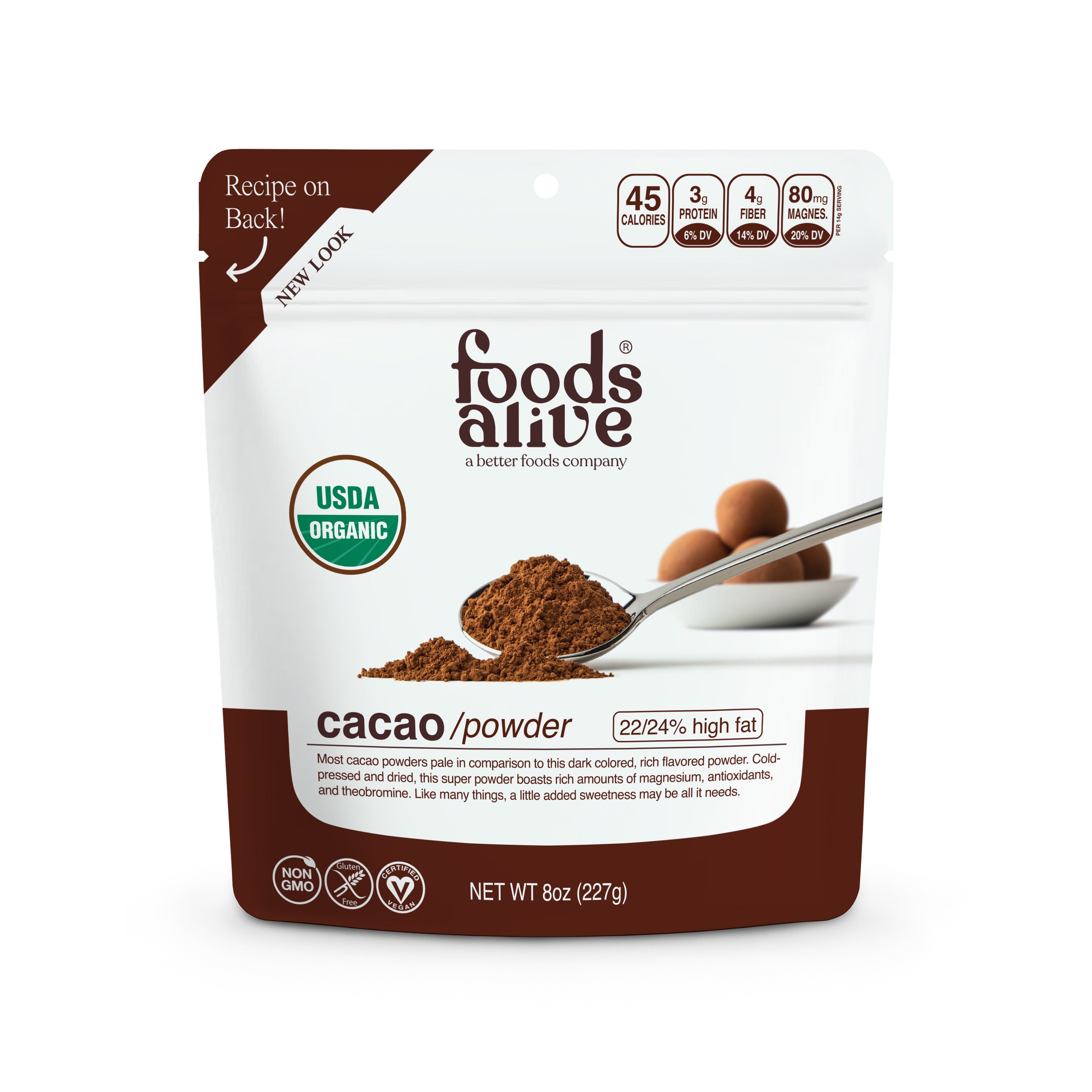 Foods Alive - Organic Cacao Powder - 8 oz