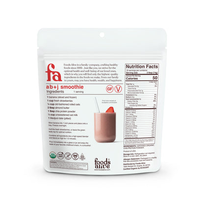 Foods Alive - Organic Chia Protein Powder - 8 oz - Back