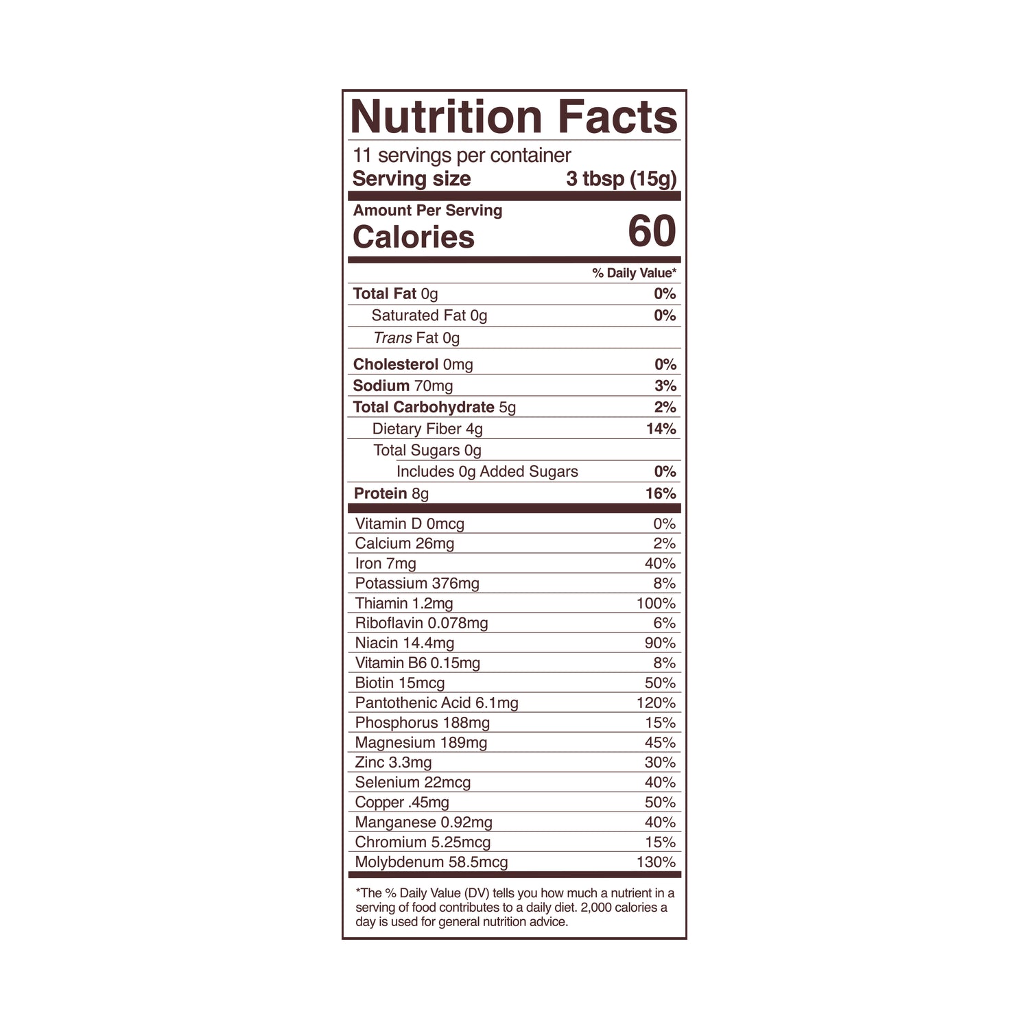 Foods Alive - Nutritional Yeast - 6 oz - Nutrition Facts