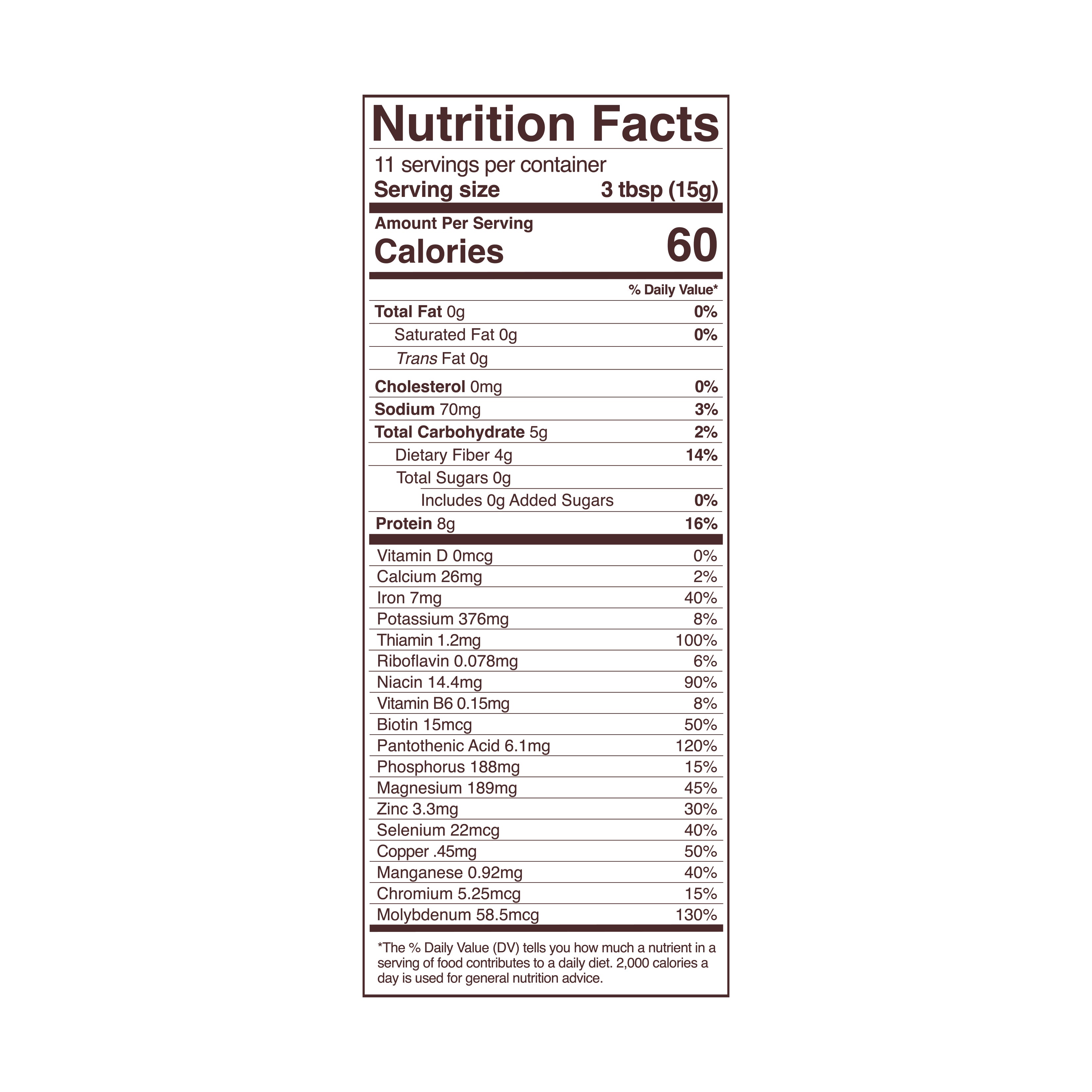 Foods Alive - Nutritional Yeast - 6 oz - Nutrition Facts