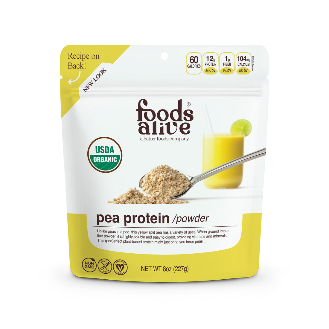 Organic Pea Protein Powder - 8oz - Front - Foods Alive