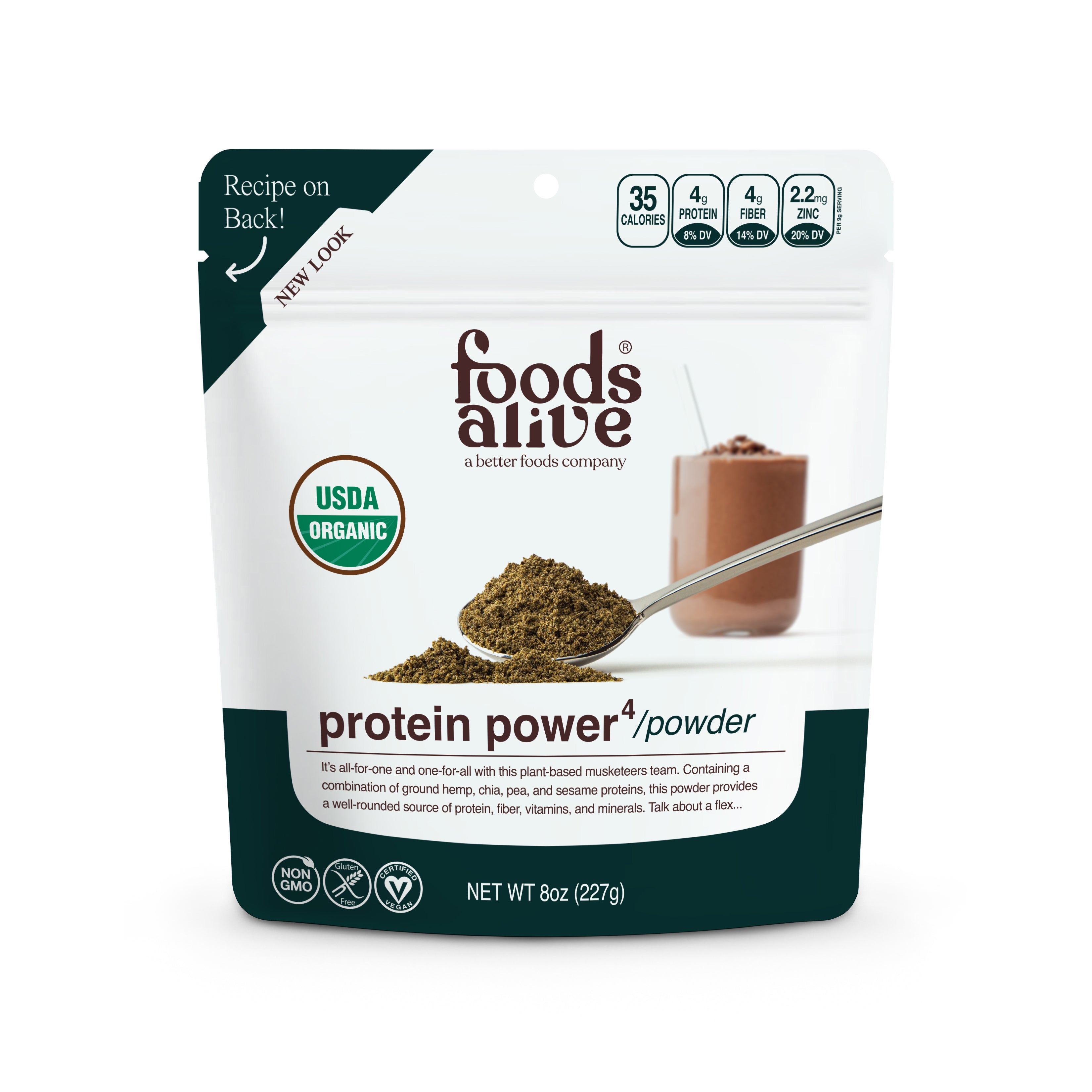 Organic Protein Power 4 Smoothie Booster - 8oz - Foods Alive