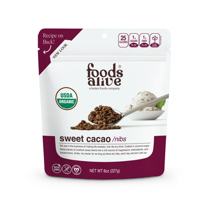 Foods Alive - Organic Sweet Cacao Nibs - 8 oz