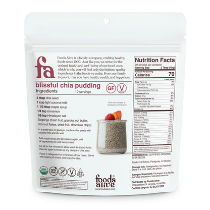 Foods Alive - Organic Chia Seed 12oz