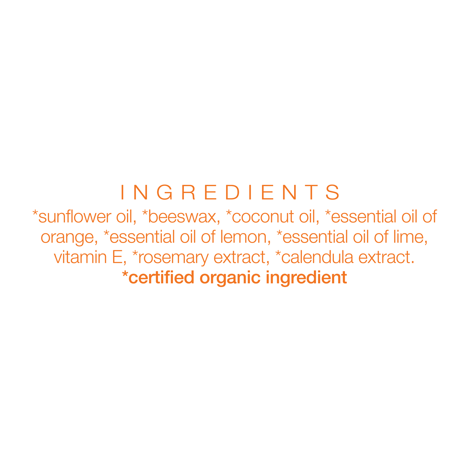 Organic Citrus Lip Balm Ingredients