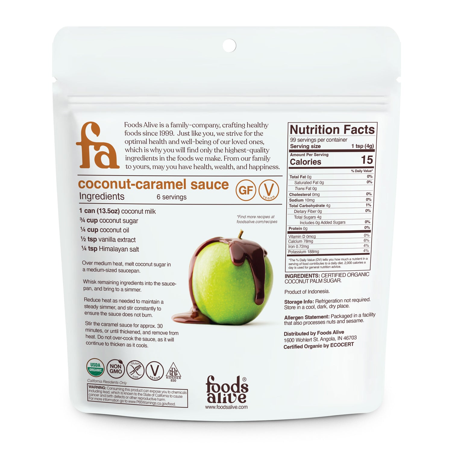 Foods Alive - Organic Coconut Sugar - 14 oz