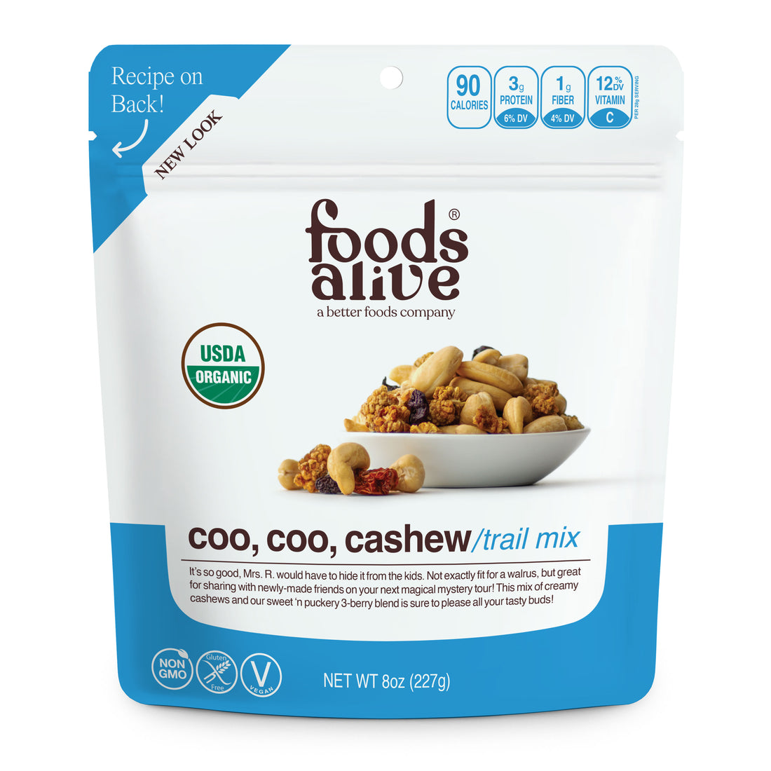 organic coo, coo, cashew trail mix