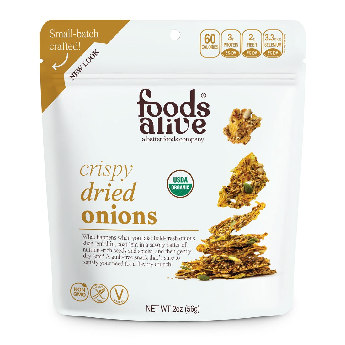organic crispy dried onions - front