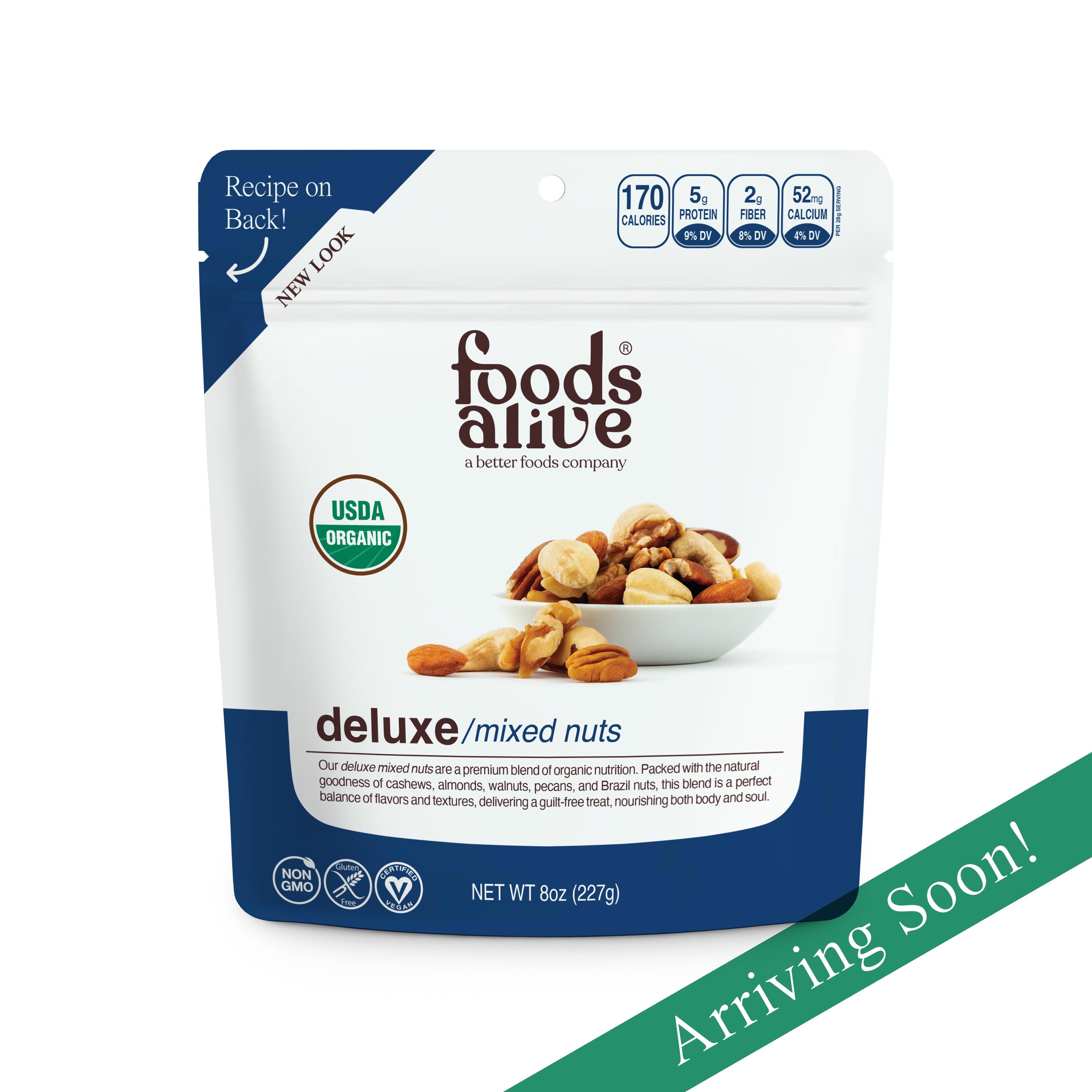organic deluxe mixed nuts / trail mix / arriving soon