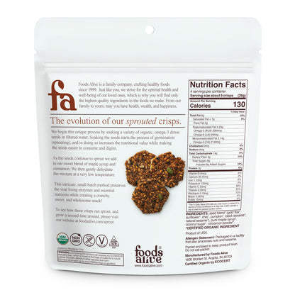 Maple &amp; Cinnamon Organic Sprouted Crisps - 4 oz, 