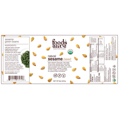 organic natural sesame / seed label