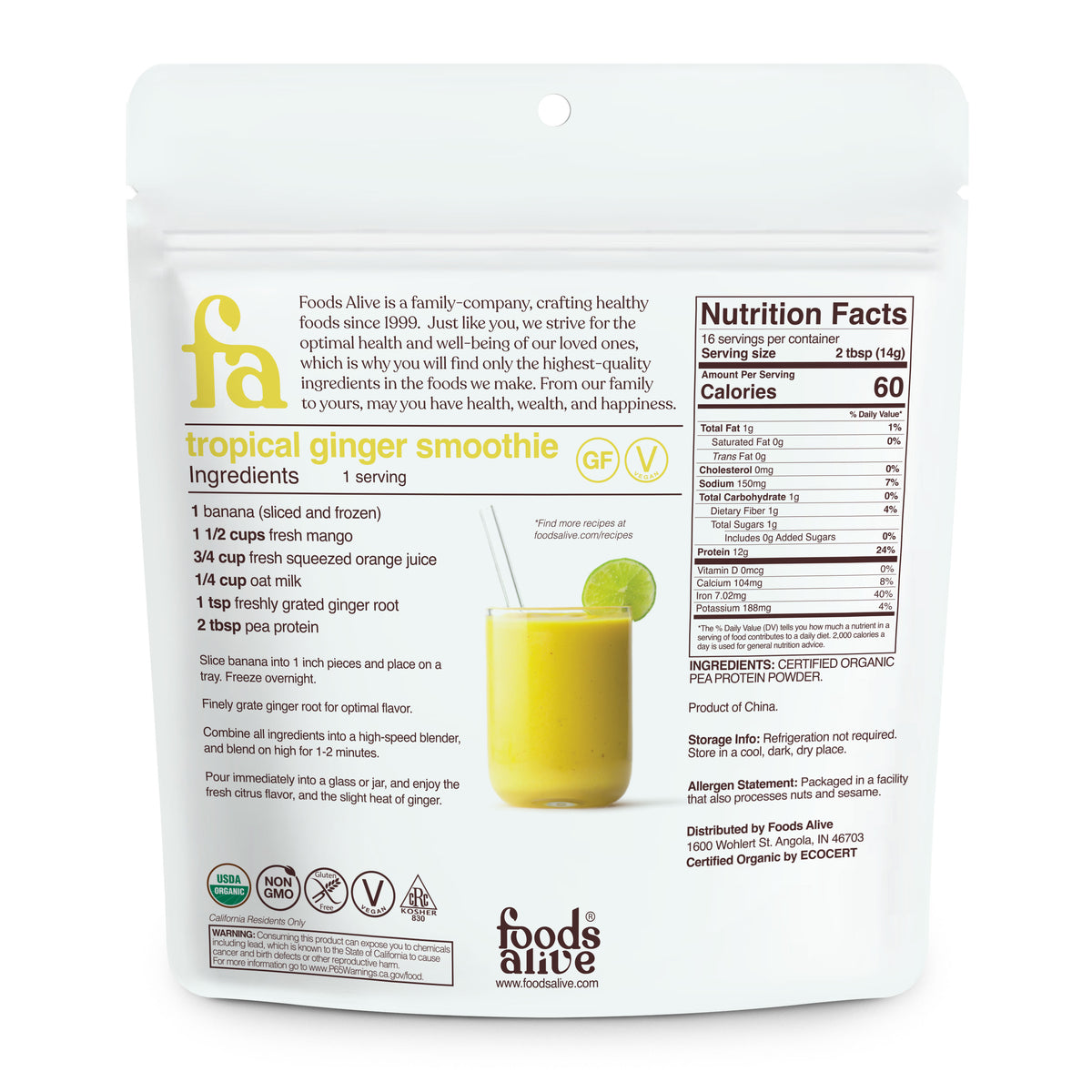 Organic Pea Protein Powder - Discover the Benefits – Foods Alive Inc.
