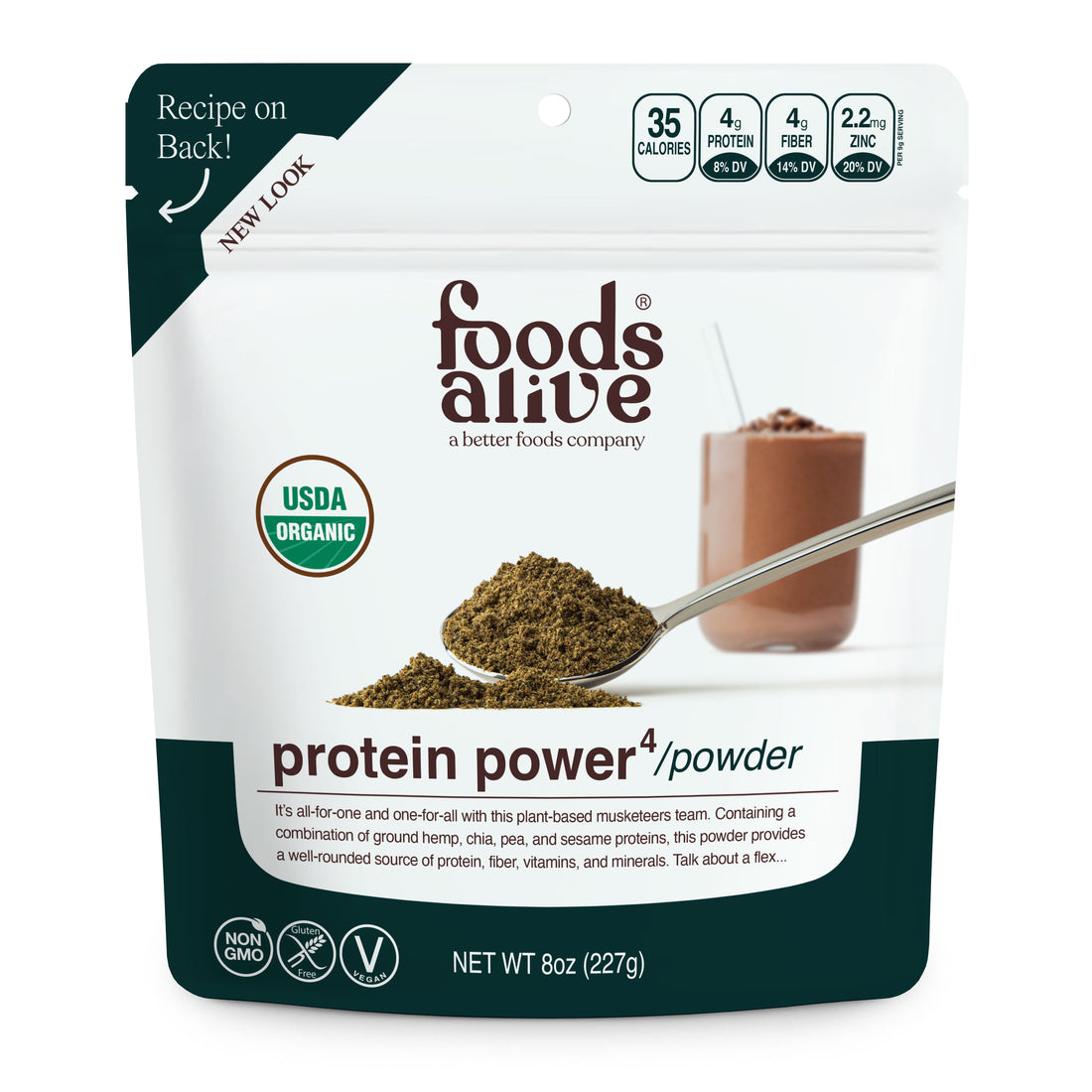 Organic Protein Power 4 Smoothie Booster - 8oz - Foods Alive