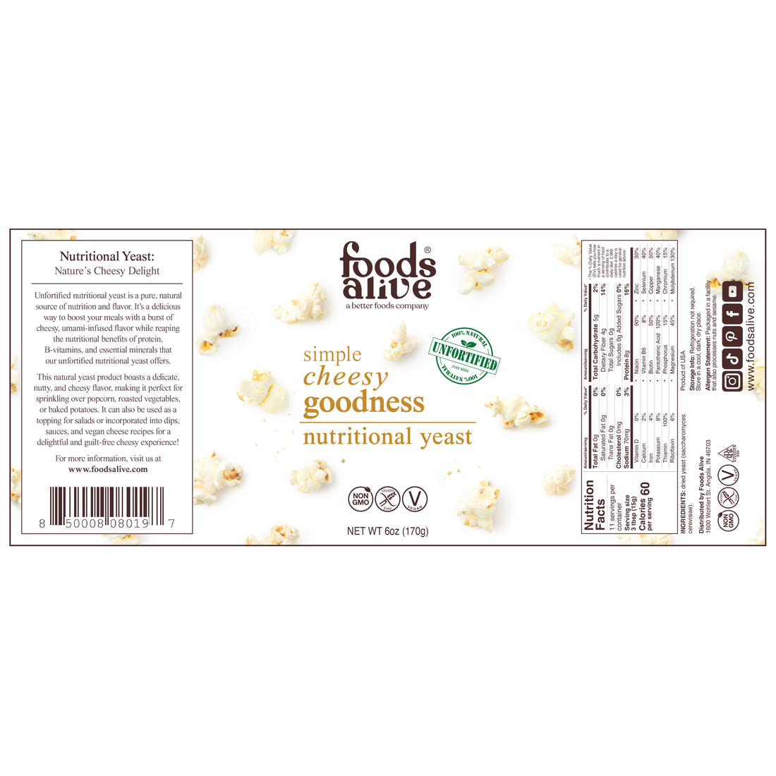simple cheesy goodness / nutritional yeast label