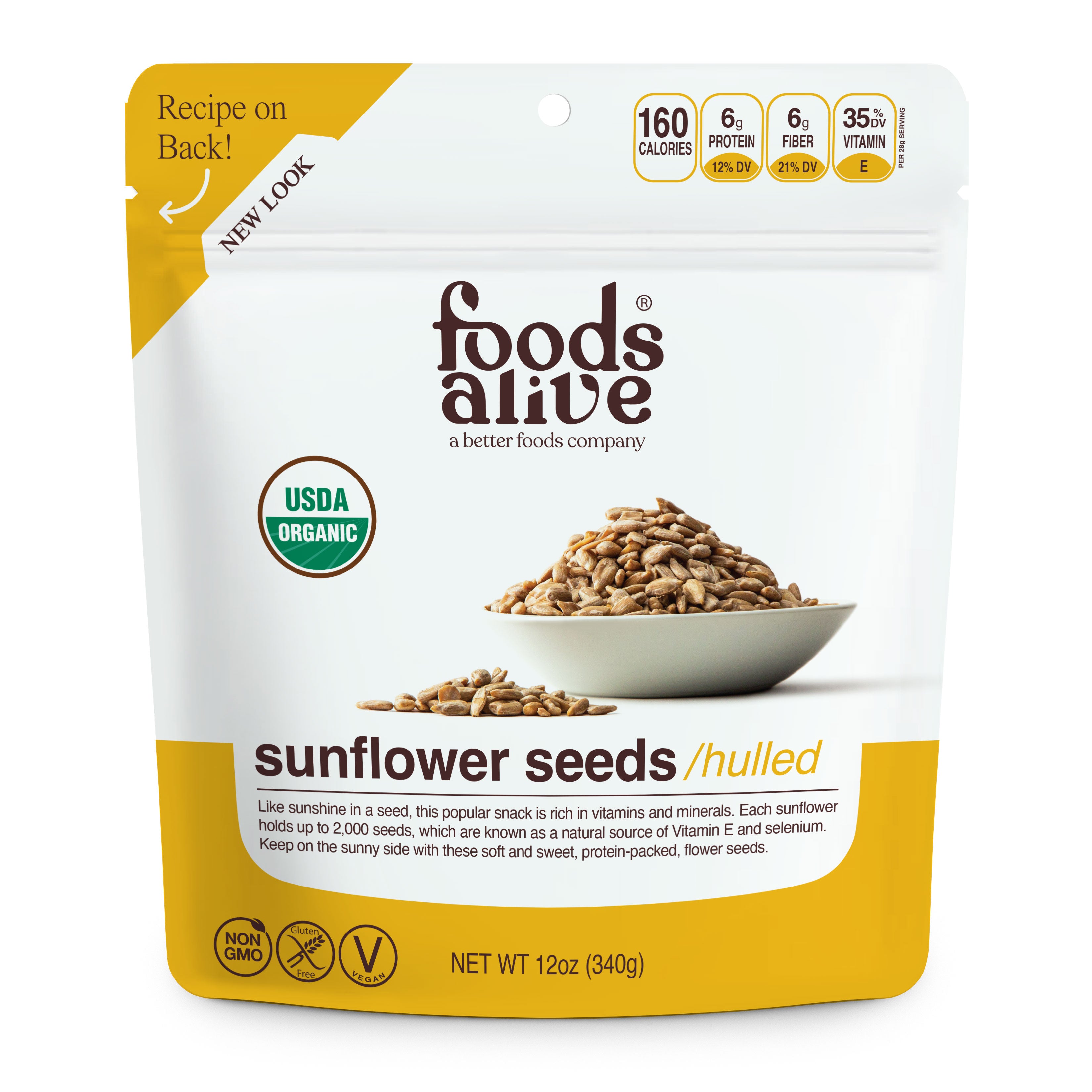 Organic Sunflower Seeds - 12oz - Front - Foods Alive