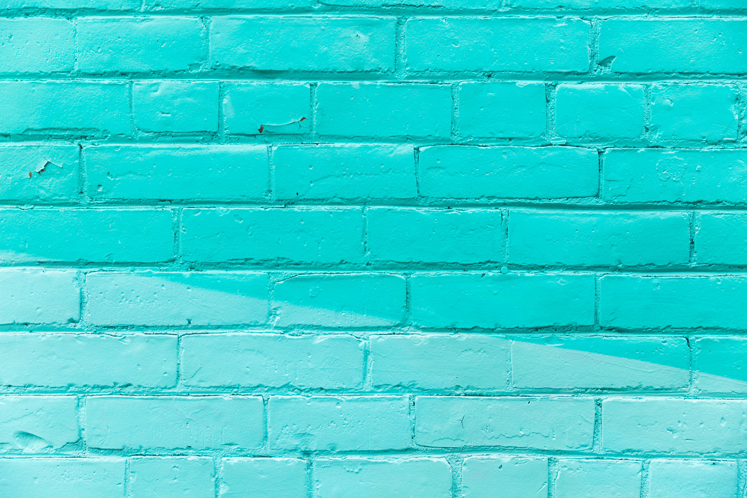 turquoise brick wall