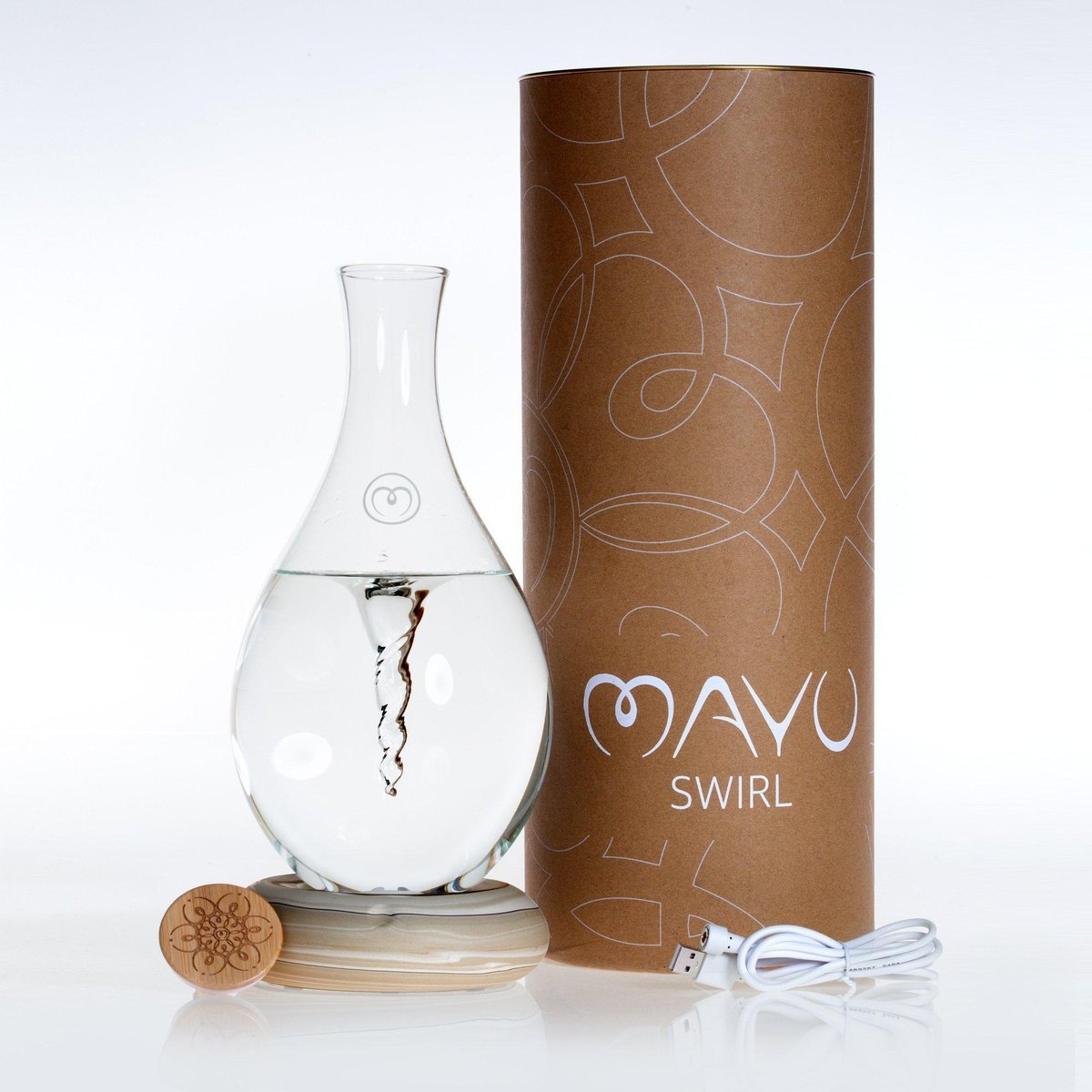 Earth Colored Base Mayu Swirl Water Enhancing Carafe